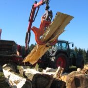 excavator-mounted trunk splitter